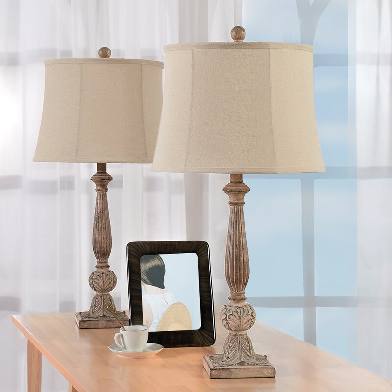 One Allium Way® Elwell 27.5" Brown Table Lamp Set & Reviews | Wayfair